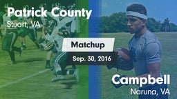 Matchup: Patrick County vs. Campbell  2016