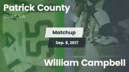 Matchup: Patrick County vs. William Campbell 2017