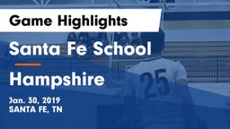 Santa Fe School  vs Hampshire Game Highlights - Jan. 30, 2019