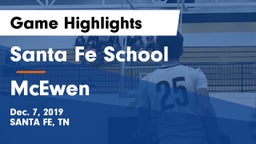 Santa Fe School  vs McEwen Game Highlights - Dec. 7, 2019