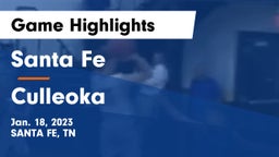 Santa Fe  vs Culleoka Game Highlights - Jan. 18, 2023