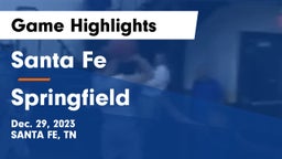 Santa Fe  vs Springfield  Game Highlights - Dec. 29, 2023