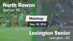 Matchup: North Rowan vs. Lexington Senior  2016
