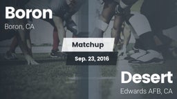 Matchup: Boron vs. Desert  2016