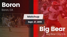 Matchup: Boron vs. Big Bear  2019