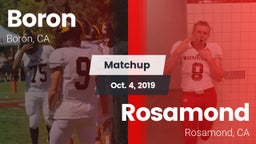 Matchup: Boron vs. Rosamond  2019