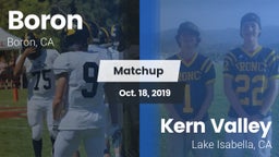 Matchup: Boron vs. Kern Valley  2019