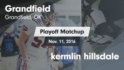 Matchup: Grandfield vs. kermlin hillsdale 2016