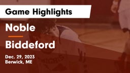 Noble  vs Biddeford  Game Highlights - Dec. 29, 2023