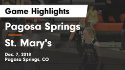 Pagosa Springs  vs St. Mary's Game Highlights - Dec. 7, 2018