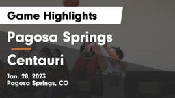 Pagosa Springs  vs Centauri  Game Highlights - Jan. 28, 2023