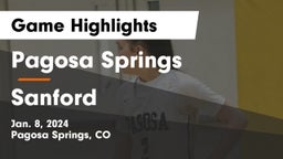 Pagosa Springs  vs Sanford  Game Highlights - Jan. 8, 2024