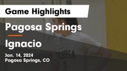 Pagosa Springs  vs Ignacio Game Highlights - Jan. 14, 2024