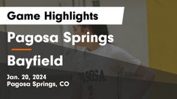 Pagosa Springs  vs Bayfield  Game Highlights - Jan. 20, 2024