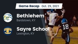 Recap: Bethlehem  vs. Sayre School 2021