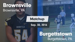 Matchup: Brownsville vs. Burgettstown  2016