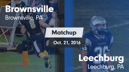 Matchup: Brownsville vs. Leechburg  2016