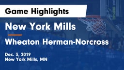 New York Mills  vs Wheaton Herman-Norcross  Game Highlights - Dec. 3, 2019