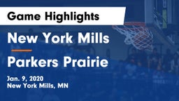 New York Mills  vs Parkers Prairie  Game Highlights - Jan. 9, 2020