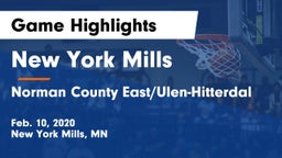 New York Mills  vs Norman County East/Ulen-Hitterdal Game Highlights - Feb. 10, 2020