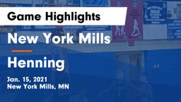 New York Mills  vs Henning  Game Highlights - Jan. 15, 2021