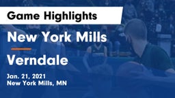 New York Mills  vs Verndale  Game Highlights - Jan. 21, 2021