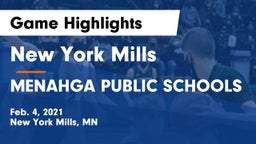 New York Mills  vs MENAHGA PUBLIC SCHOOLS Game Highlights - Feb. 4, 2021
