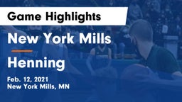 New York Mills  vs Henning  Game Highlights - Feb. 12, 2021