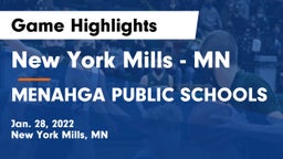 New York Mills  - MN vs MENAHGA PUBLIC SCHOOLS Game Highlights - Jan. 28, 2022