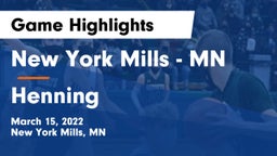 New York Mills  - MN vs Henning Game Highlights - March 15, 2022