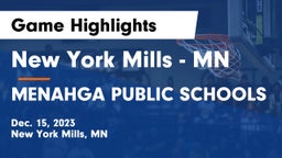 New York Mills  - MN vs MENAHGA PUBLIC SCHOOLS Game Highlights - Dec. 15, 2023