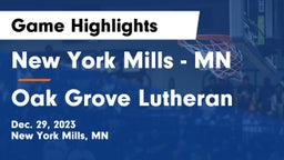 New York Mills  - MN vs Oak Grove Lutheran  Game Highlights - Dec. 29, 2023