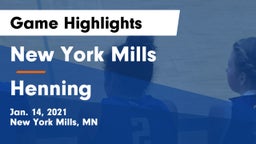 New York Mills  vs Henning  Game Highlights - Jan. 14, 2021