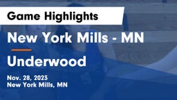 New York Mills  - MN vs Underwood  Game Highlights - Nov. 28, 2023