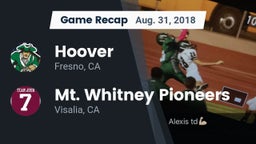 Recap: Hoover  vs. Mt. Whitney  Pioneers 2018
