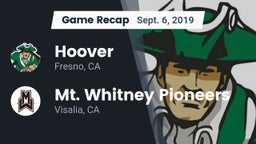 Recap: Hoover  vs. Mt. Whitney  Pioneers 2019