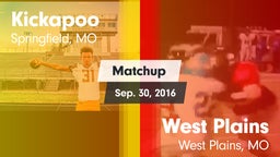 Matchup: Kickapoo  vs. West Plains  2016