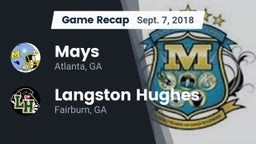 Recap: Mays  vs. Langston Hughes  2018