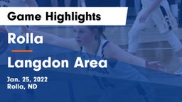 Rolla  vs Langdon Area  Game Highlights - Jan. 25, 2022