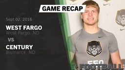 Recap: West Fargo  vs. Century  2016