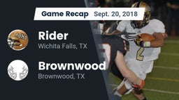 Recap: Rider  vs. Brownwood  2018
