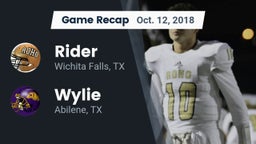 Recap: Rider  vs. Wylie  2018
