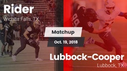Matchup: Rider  vs. Lubbock-Cooper  2018
