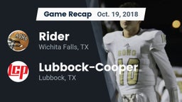 Recap: Rider  vs. Lubbock-Cooper  2018