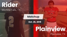 Matchup: Rider  vs. Plainview  2018