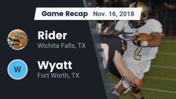 Recap: Rider  vs. Wyatt  2018