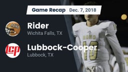 Recap: Rider  vs. Lubbock-Cooper  2018