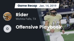 Recap: Rider  vs. Offensive Playbook 2019