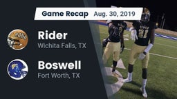 Recap: Rider  vs. Boswell   2019