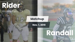 Matchup: Rider  vs. Randall  2019